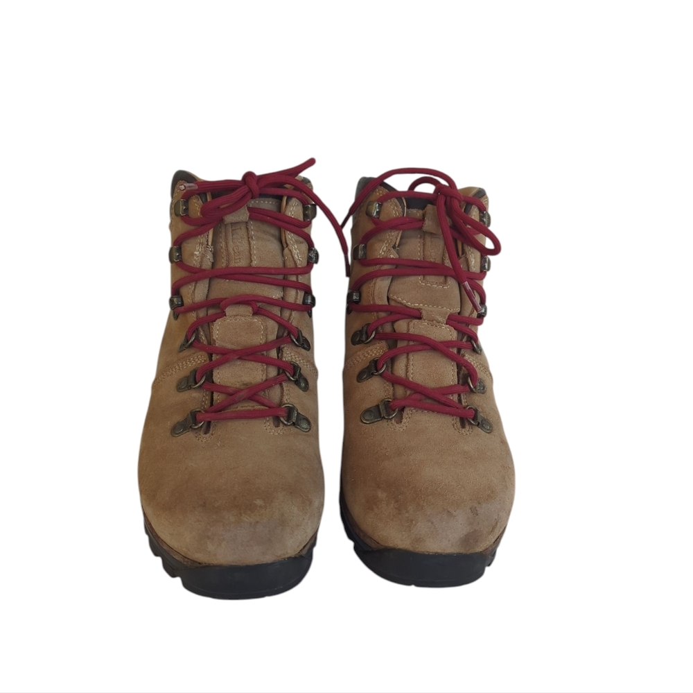 L.L. Bean Suede Waterproof Vibram Tek 2.5 Retro Hiking Boots 9.5M Brown Lace Up - Picture 12 of 16